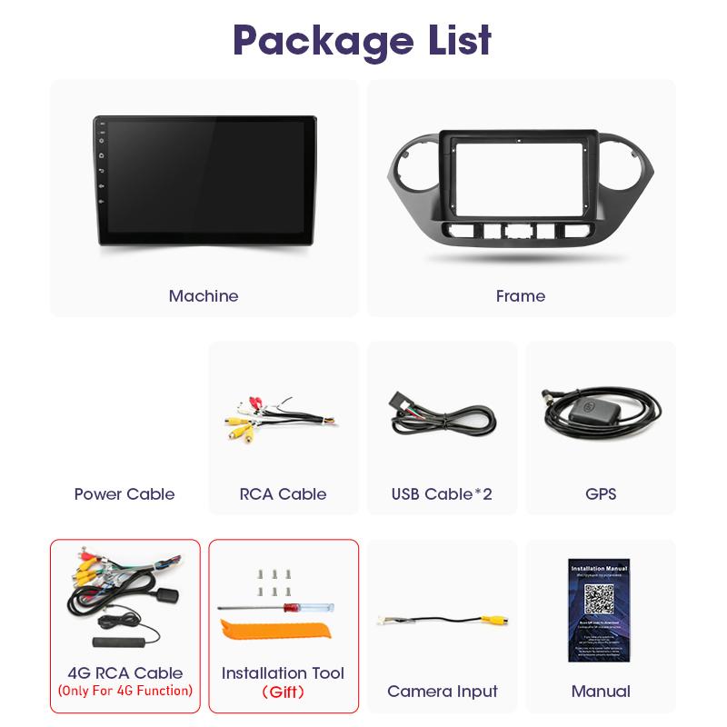 2 Din Android 12 Car Radio For Hyundai Grand I10 2013-2018 Multimedia Video Player GPS 4G Carplay Auto Stereo RDS DVD Head Unit