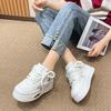 2025 Autumn New Ins Platform Versatile Board Shoes Women's Fashion Casual Shoes Student Height Increase Leather Surface White Shoes Women