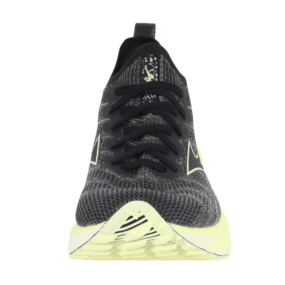 Mizuno Wave Neo Wind Running Shoes, Men's, Lightweight, for Jogging, Marathons, Sports, and Training, Black/Yellow/White, Size 29.0 Cm, 2E