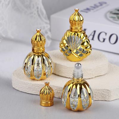 Perfume Bottle Gold Empty Roll-On Bottle 13ML Roll On Bottle Glass Mini Essential Oil Container Portable Cosmetic Vials