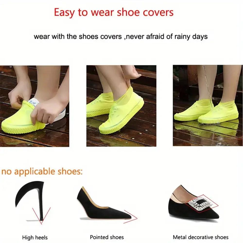 Outdoor Latex Rain Boots Waterproof Shoe Cover That Can Be Reused For Rain Prevention. Multiple Colors To Choose From, Durable