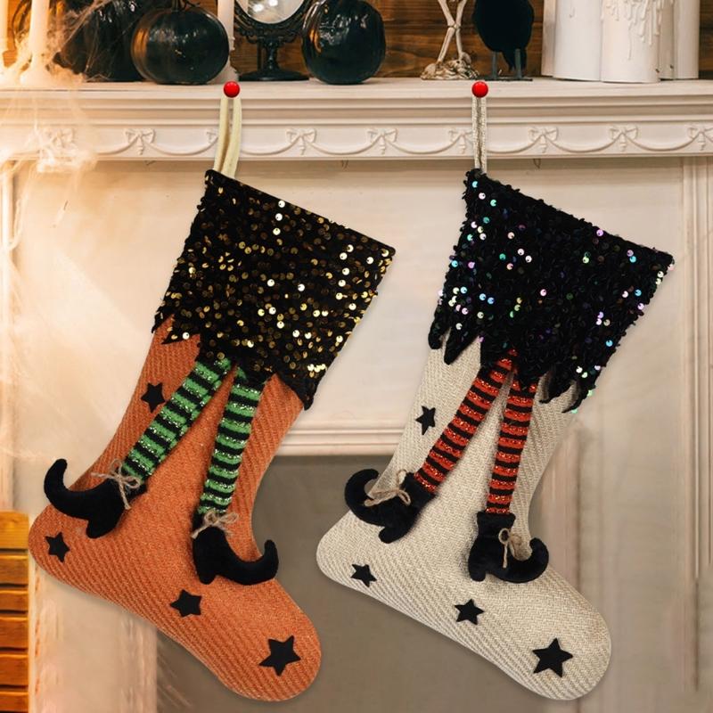 Eye Catching Halloween Themed Sock Unique Halloween Sock with Festival Pattern Soft Socks Ornament for Parties