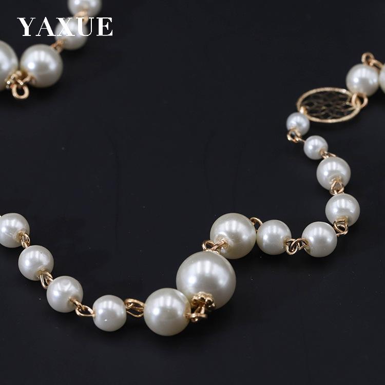 Europeiske og amerikanske motemerker, glassperler, allsidige lange halskjeder, tilbehør, genserkjeder for kvinner