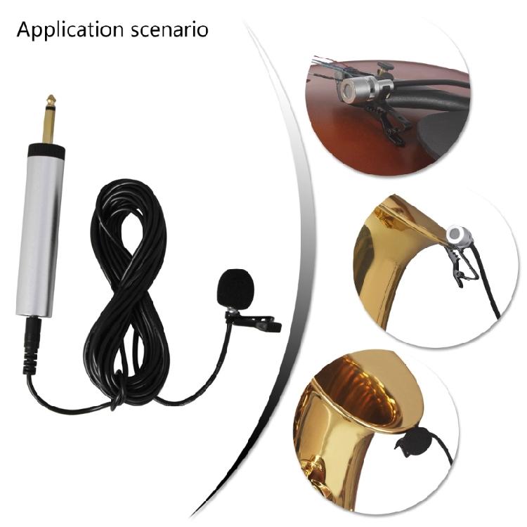 Clip-on Mic Microphone Wire Lavalier Microphone Replacement Pickup Microphone For Trumpet Sax Violin Musical Instrument