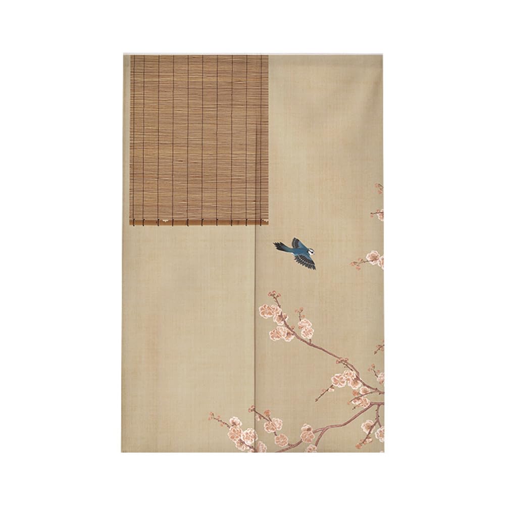 Bamboo Mat Japanese Noren Doorway Curtain Cotton Linen Chinese Style Door Curtain Window Treatment Tapestry Shading Decorative