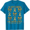 in September We Wear Gold Ribbon Bow Childhood Cancer Girls T-Shirt
