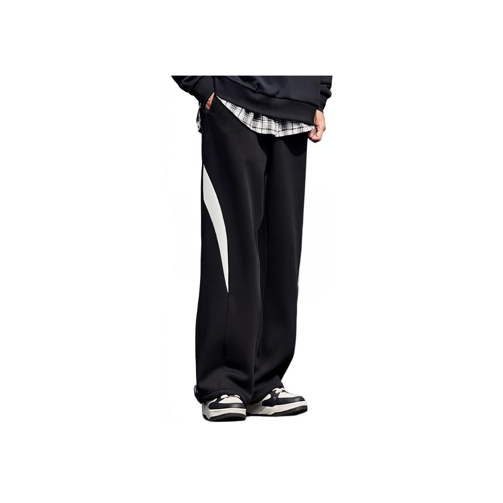 Anta Loose Straight Two-Way Fleece Knitted Casual Pants Men Bottoms 952518304N-4