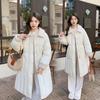 2025 New Lamb Wool Collar Waist Women's Long Down Cotton Clothes Solid Color Single-breasted Loose Coat