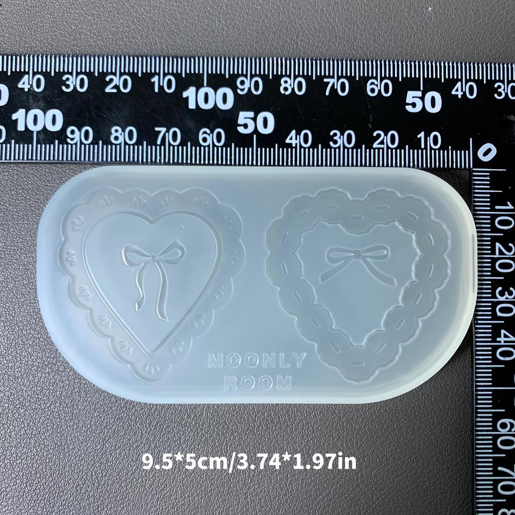 Flexible Silicone Jewelry Mold Epoxy Resin Mold for Lace Heart Bowknot Pendants Decorative Keychains Making Mould