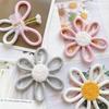 6Pcs Cotton Rope Flower Nursery Wall Decors Kid Room Decorations for Girl Woven Colorful Flower Ornaments Wall Hangings