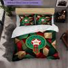 Morocco Football Pattern 3 Pieces Bedding Set Soft Microfiber Duvet Cover with Pillow Cases for Bedroom