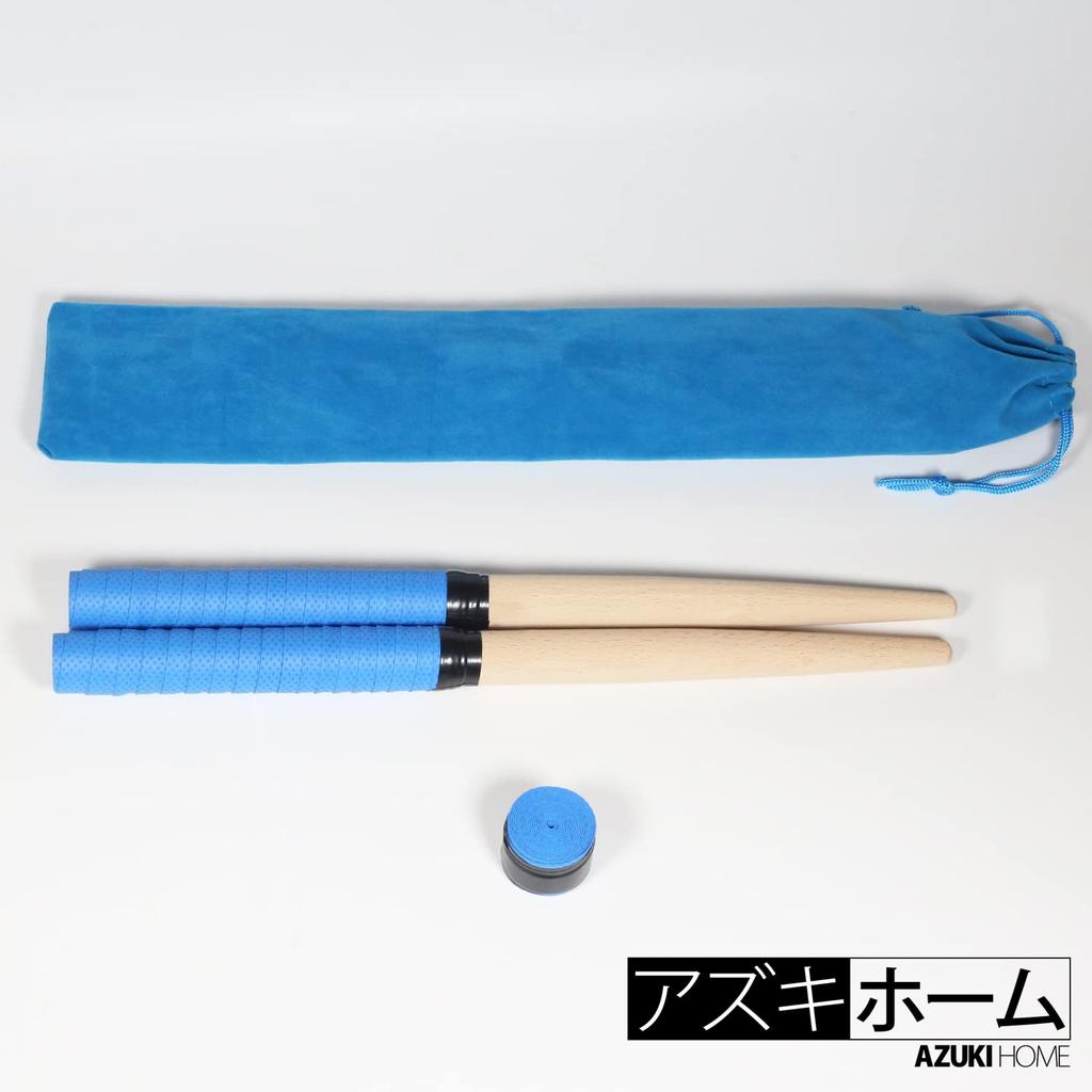 Azuki Home Taiko Maibachi Drumstick for Beginners Storage Bag with Replacement Grip Blue