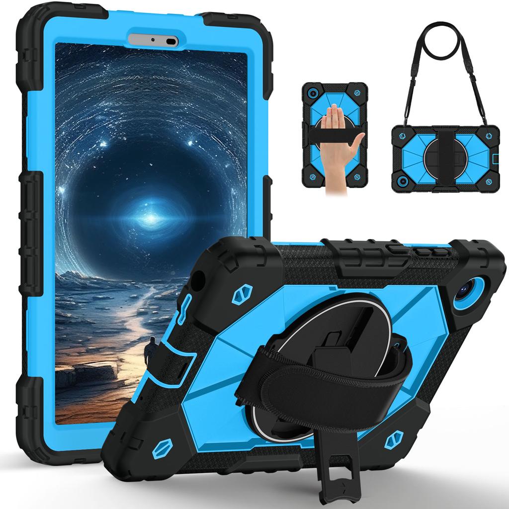 Rotatable Heavy Duty Case for Lenovo Tab One (K9) 2025 8.7 Inch TB305FU Rugged Stand Cover with Shoulder Strap 3-Layers Protect