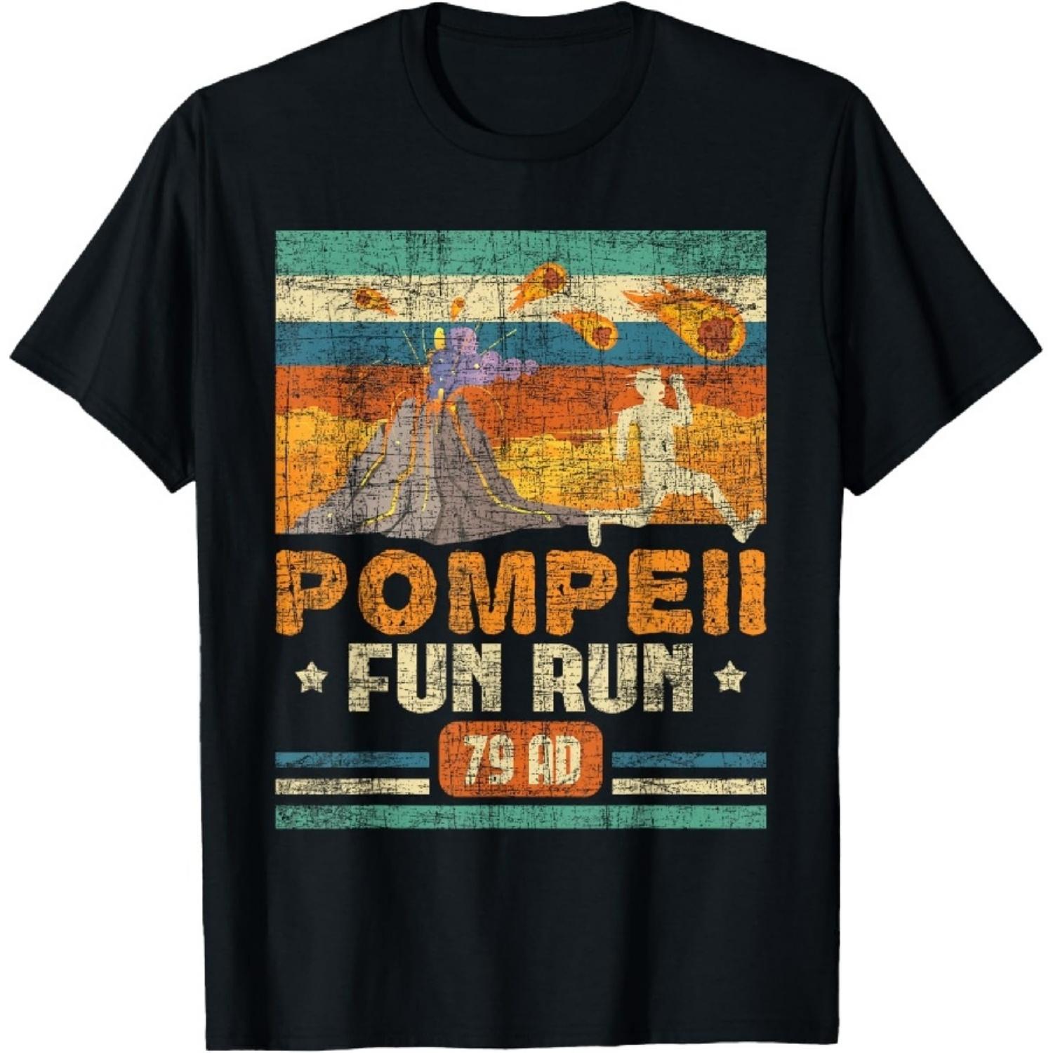 Pompeii Fun Run - Geography Volcanologist Volcanology T-Shirt, Black S чёрный
