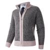2025 Men's Solid Color Knit Zipper Cardigan - Thick Plus Velvet Coat for Autumn & Winter