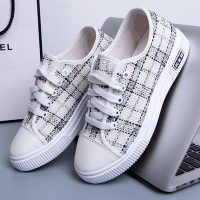 New Women's Breathable Canvas Little White Shoes Korean Edition Versatile Flat Bottom Casual Shoes Fashion Sports Running Shoes