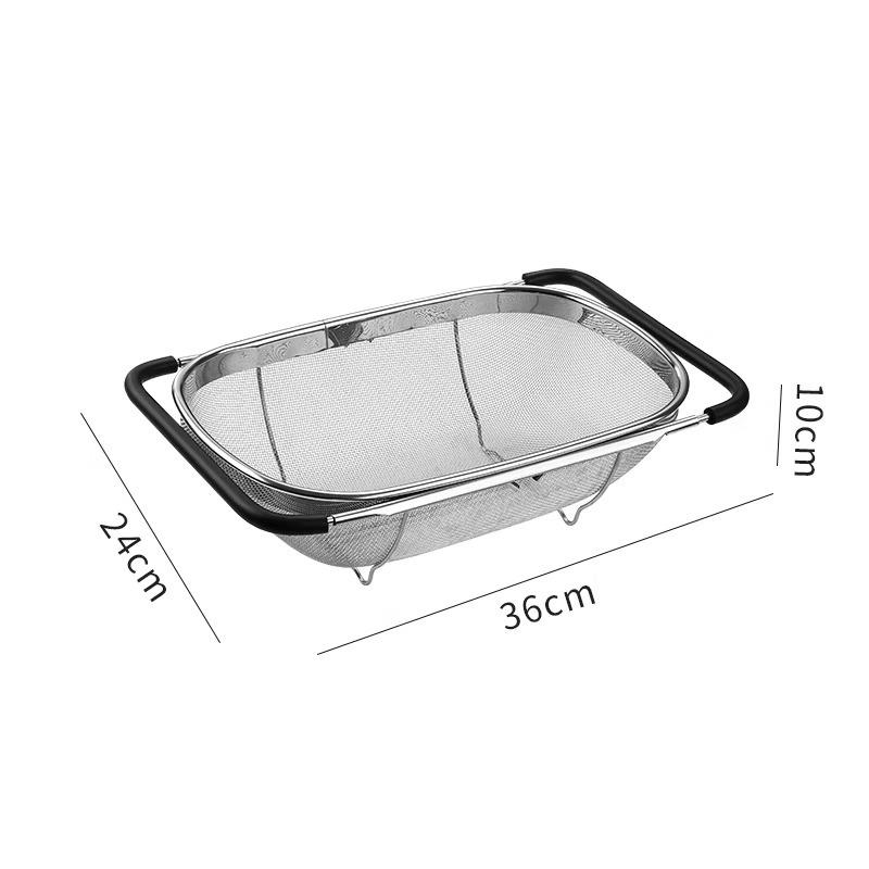 Adjustable Stainless Steel Sink Strainer and Fruit Vegetable Washing Basket - Multifunctional Kitchen Tool Set
