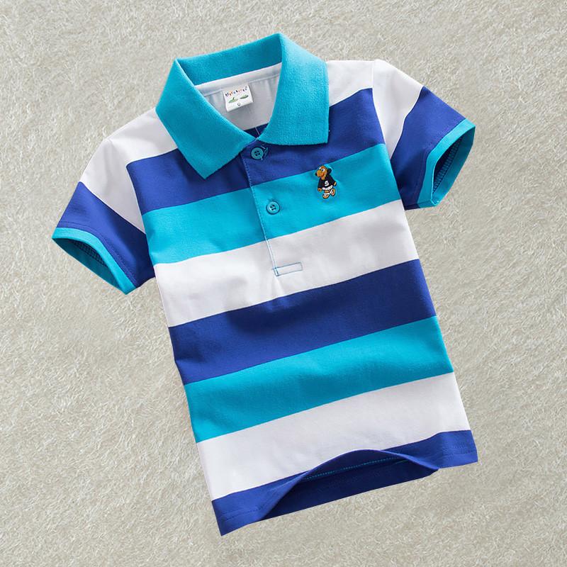 Children Kids Baby Boys Cartoon Print Tee Polo T-shirt Tops Clothes