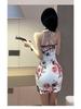 Retro Print Slim-Fit Cheongsam Dress: Sexy Hip-Hugging Summer Style 9866