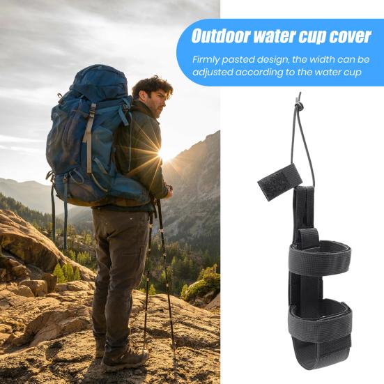 Outdoor Water Bottle Holder Sleeve with Adjustable Strap Portable Anti-fall Water Cup Protective Sleeve Tactical Belt Carrier for Camping