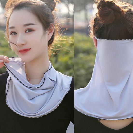 Women Floral Soft Chiffon Anti Dust Sun Protection Face Cover Neck Gaiter Scarf