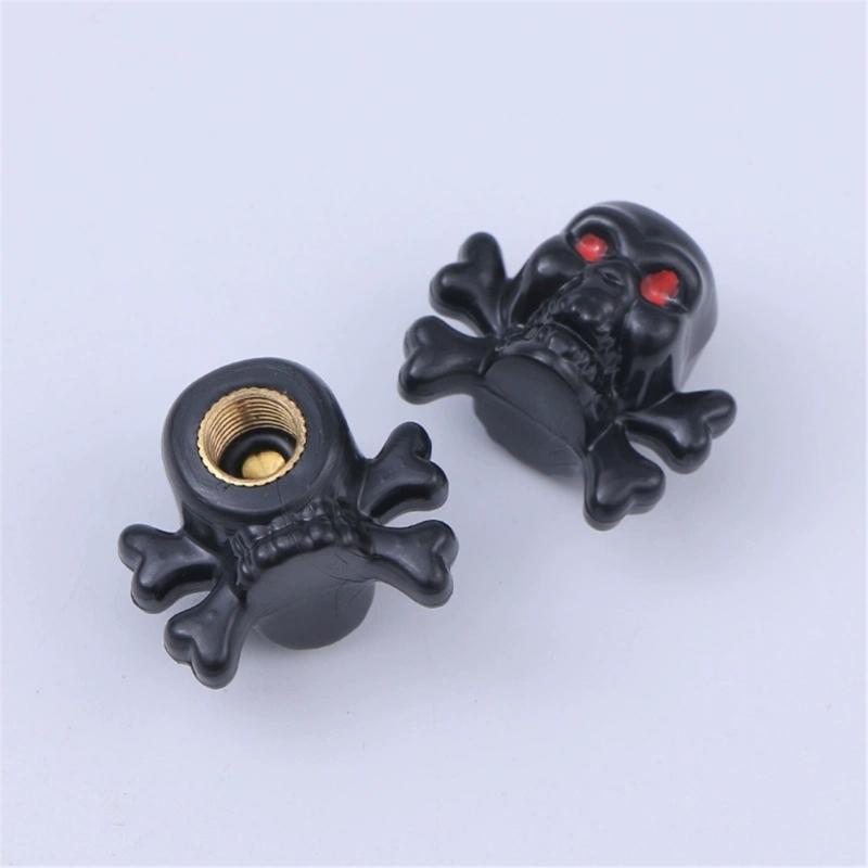 4Pcs Seal Stem Cover Skull Style Car Wheel Tire Valves Stem Caps Tire Accessory for SUV Truck Car Tyre Air Pressure Caps