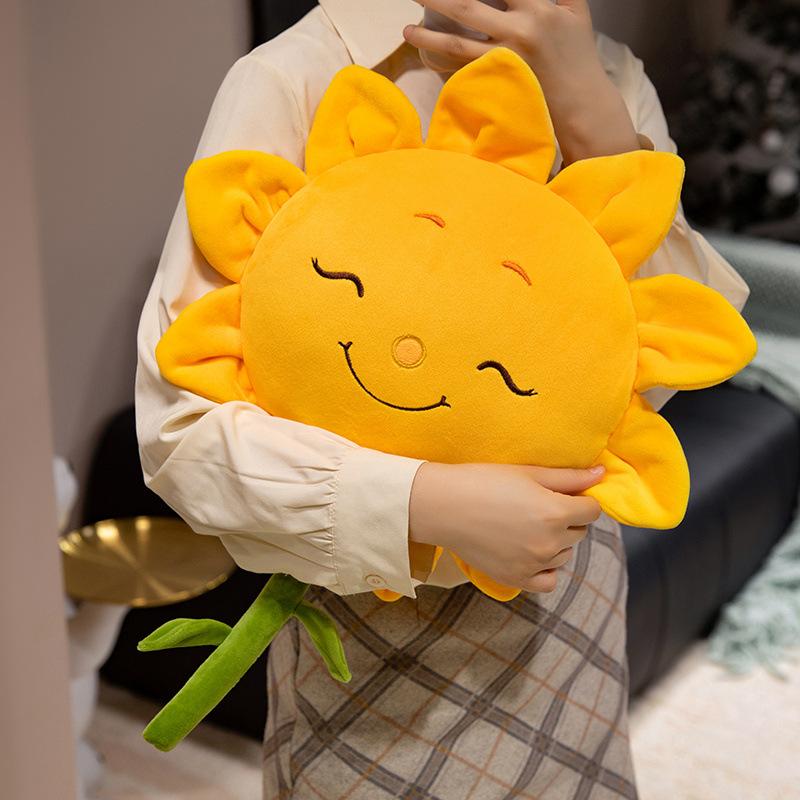 New Creative Sunflower Doll Plush Toy Cute Sunflower Pillow Living Room Decoration Ornament Sofa Cushion