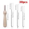30 PCS Sewing Needles 3 Sizes Felting Needles Artesanato Wool Felt Pocked Needles Set DIY Craft Felt Tools with Wood Handle