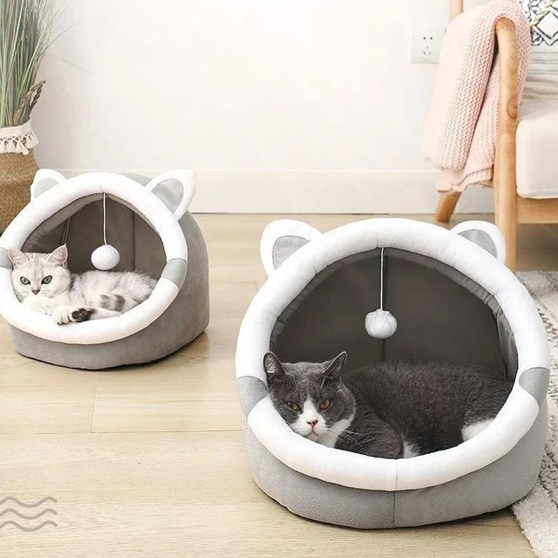 Cat Nest House for Cats Cave Cat Bed Kennel Cats Four Seasons Universal Semi-Closed Cute and Comfortable Cat Nest Kittens Cave