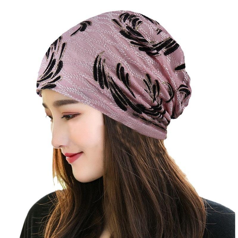Moon Hat Cotton Breathable Light Turban Cap Air Conditioning Cap Hat Female Spring and Fall Thin Section Lined Head Wrapping Cap