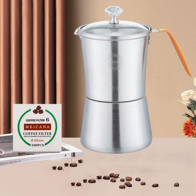 304 Stainless Steel Italian Moka Pot - High Pressure Espresso & Drip Coffee Maker