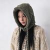 Women's Winter Warmer: Twisted Knit Hooded Warmer