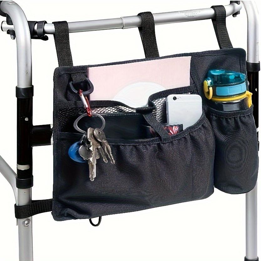 Wasserdichte Nylon-Aufbewahrungstasche mit mehreren Fächern: Seitenaufhängung für Gehhilfen/Rollstühle, tragbare Aufbewahrung