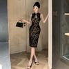 Women's Embroidered Improved Cheongsam Sexy Split Skinny Dress