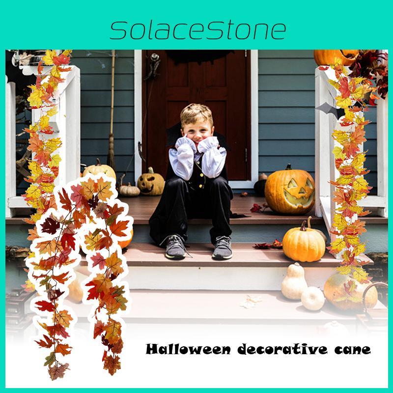 Artificial Autumn Fall Maple Leaves Garland For Home Party Decoration Vibrant Colors 175cm Long