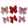 Large Ribbon Bows Christmas Tree Ornament Handmade Birthday Gift Colorful Sequins Fabric Bowknot Party Accessories