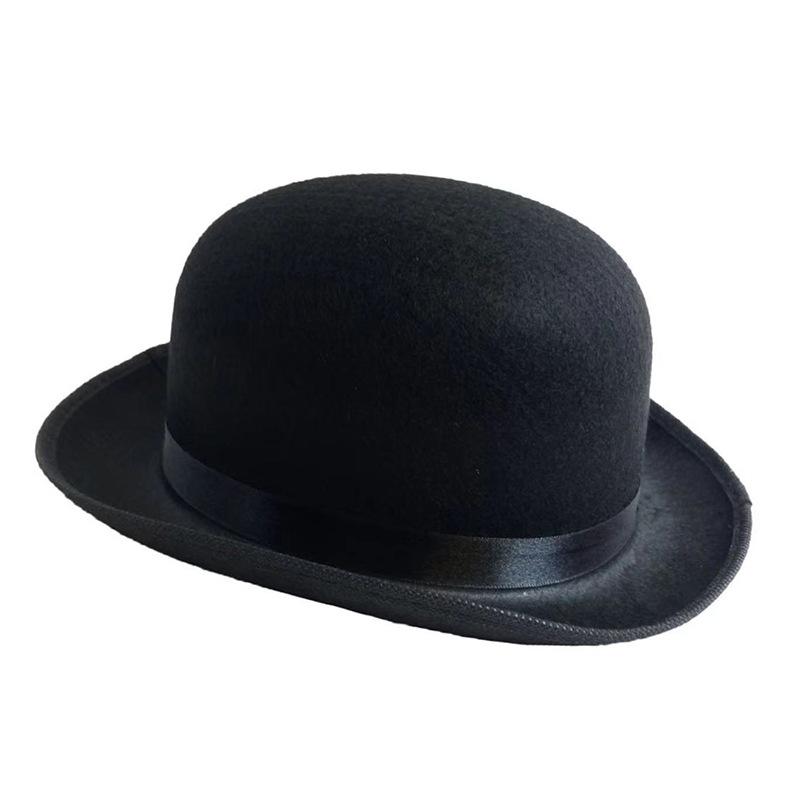 Black Bowler Hat, Christmas Black Bowler Hat Decor, Beach Hat, Black Bowler Hat Dome