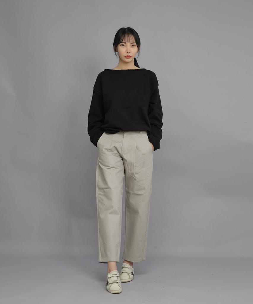 Seinteukeulu Heavy Terry Grunge Sweatshirt Hgs-802 Black