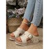 Women's Summer European American Style Wedge Sandals Magic Tape Platform