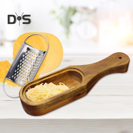 Nerezová krabička na struhadlo na sýr s dlouhou rukojetí Struhadlo na dřevo Odnímatelný sběrač akátového dřeva Nástroj na drcení sýra