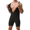 Combinaison Sauna Homme Gainant Body de Course Sweat à Fermeture Éclair Entraînement avec Short Maillot de Corps Fitness Musculation Combinaison d'Exercice Débardeur Combinaison
