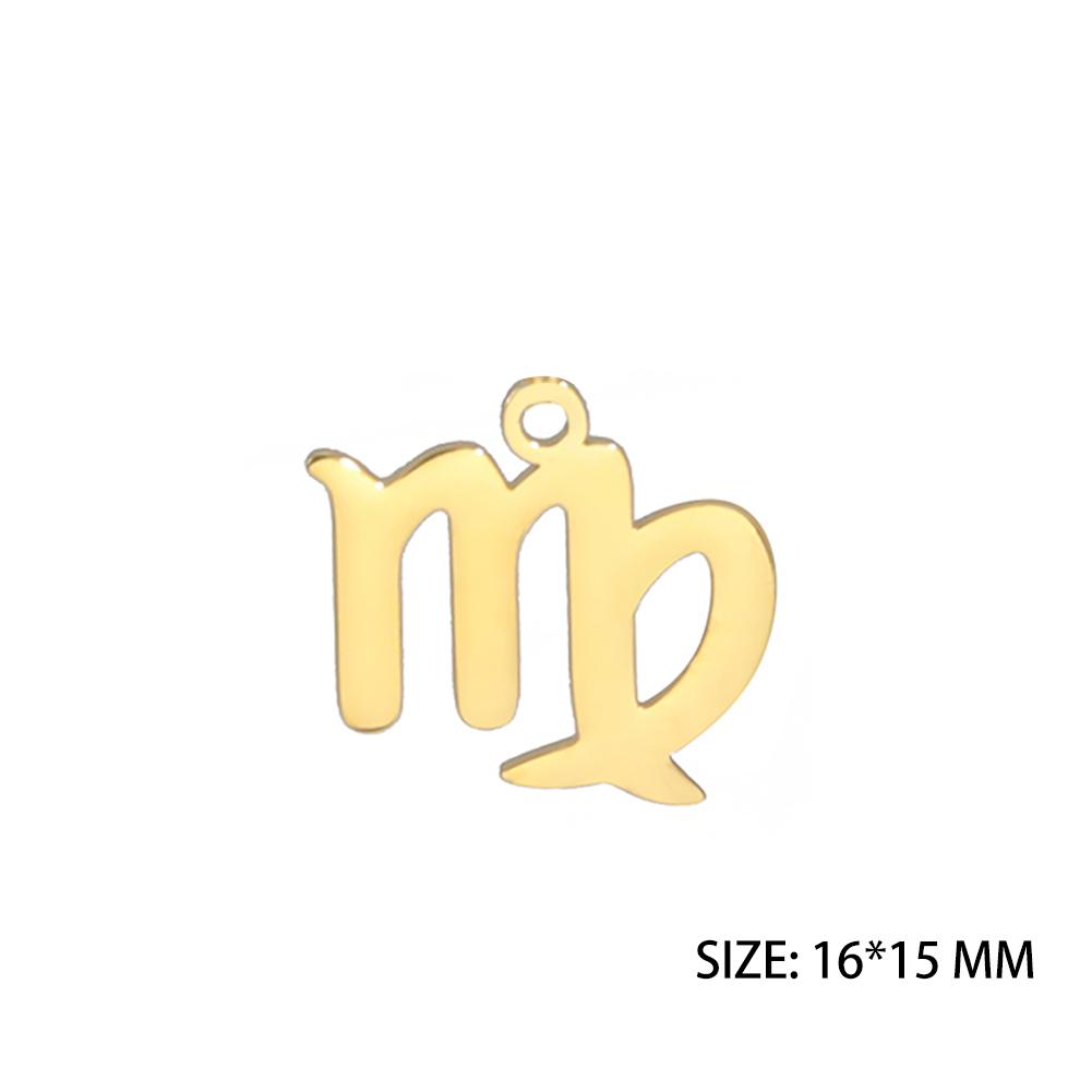 12pcs/lot Stainless Steel Zodiac Charms Horoscope Astrological Sign DIY Pendant for Necklace Bracelet Jewelry Making
