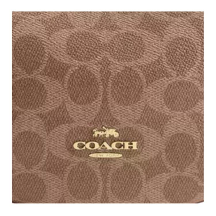 Coach Payton Coated Canvas With Smooth Leather Handbag Mini Women's Gold & Umber CEL06-IMXHE