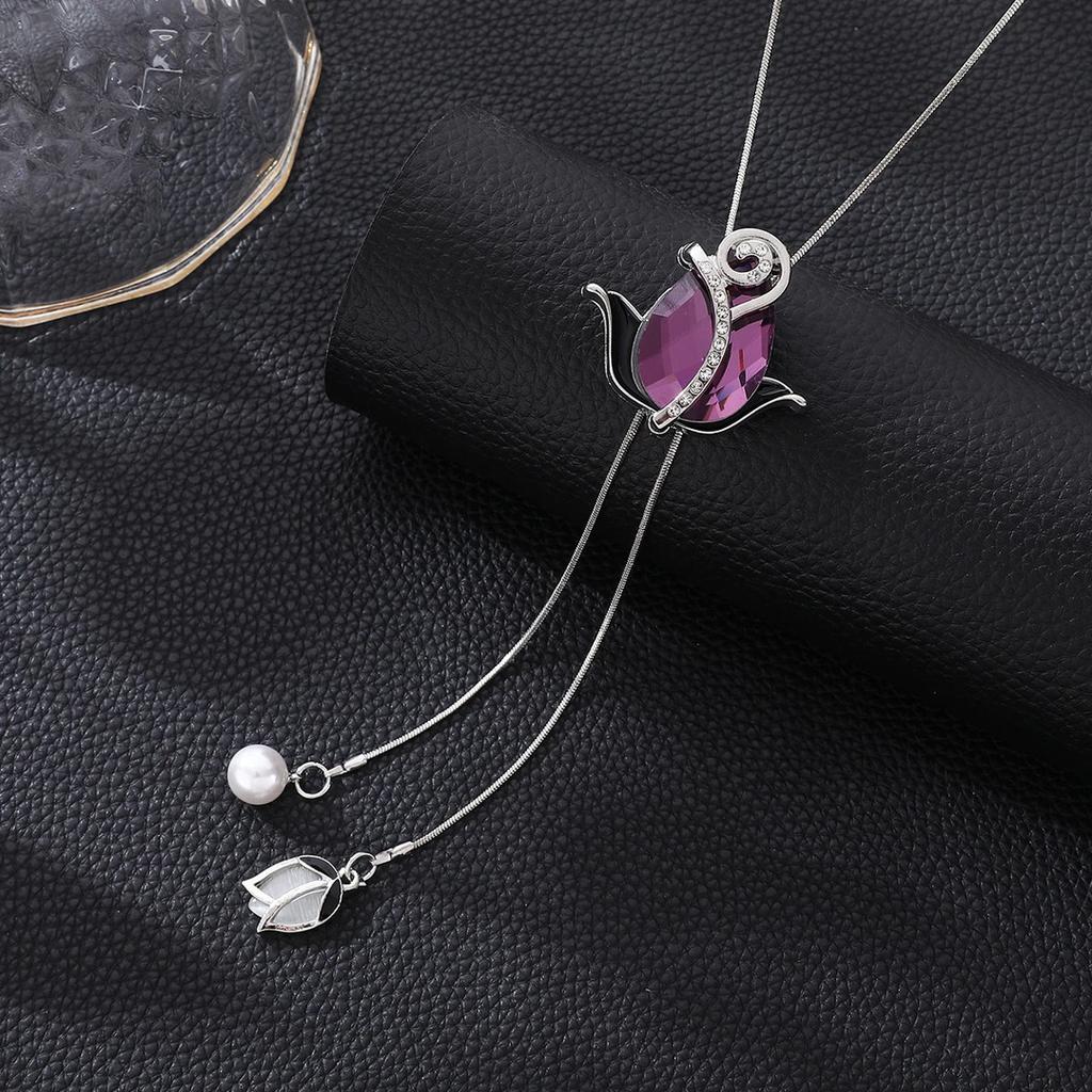 Simple Design Sweater Necklace Women's High-end Long Necklace Niche Temperament Double-layer Sweater Chain Jewelry