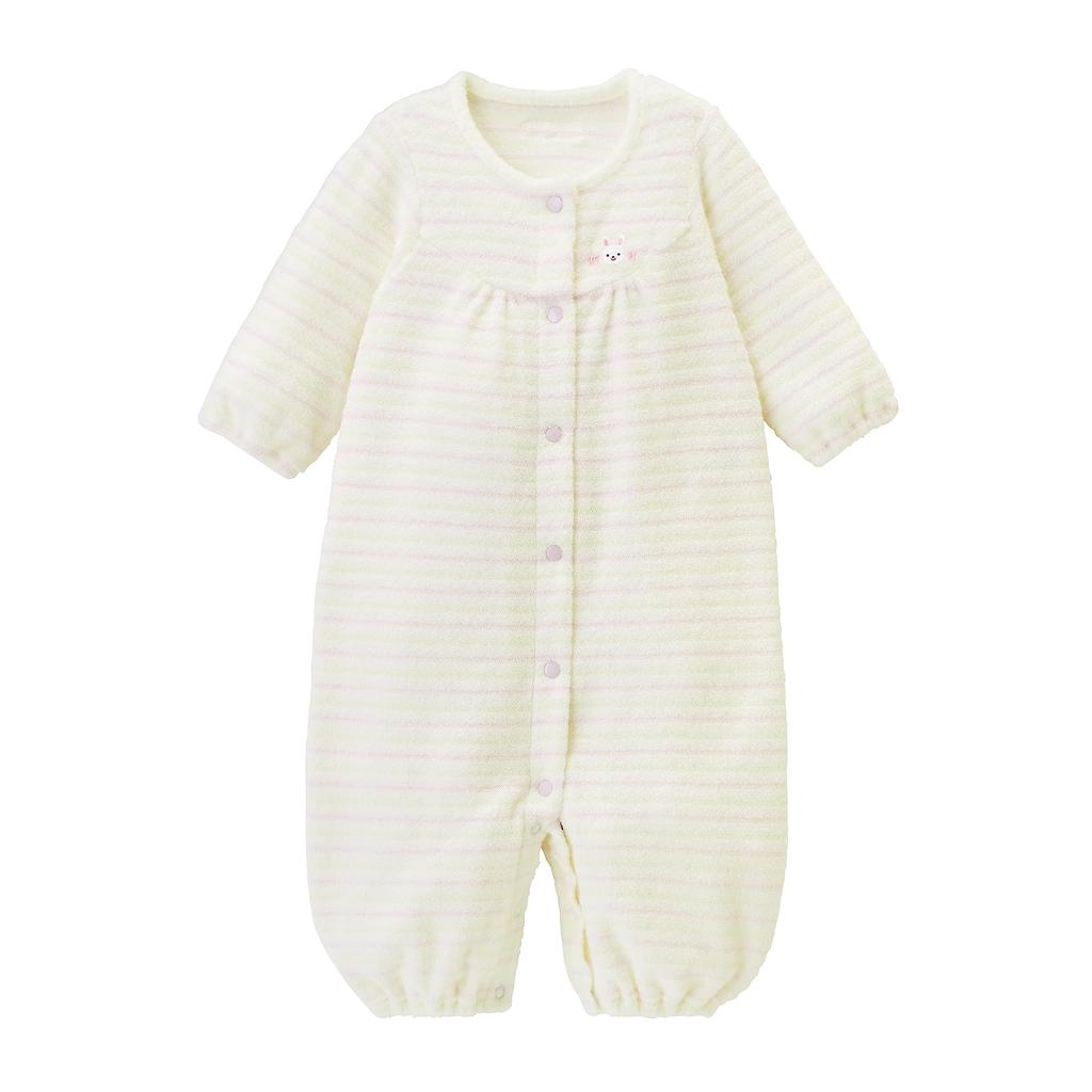 Overall Strampler Bordüre Garn Made in Japan Jungen Mädchen Neugeborenen Vorbereitung Babykleidung Babyrosa [MIKI HOUSE] Zwei-Wege Nicht-verdreht 40-2678-498