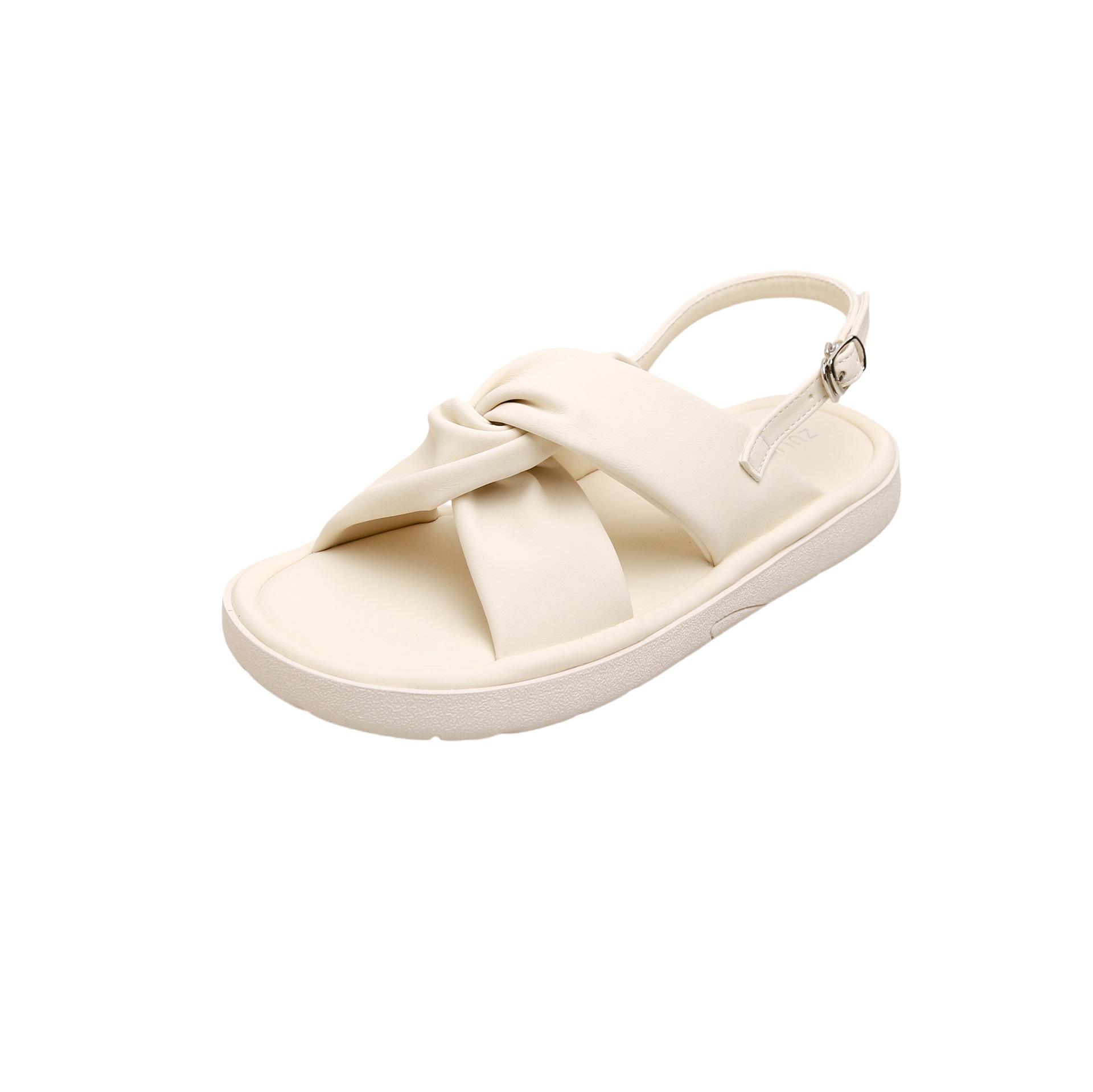 

Super soft~ versatile platform sandals women s summer new flat bottom cross belt women s casual sandals 39