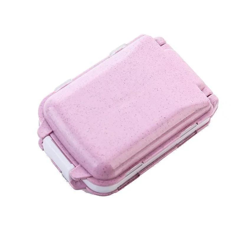 

Portable Mini Pill Box Medical Kits Vitamin Pills Boxes Storage Box Pill Container Health Travel Supplies розовый