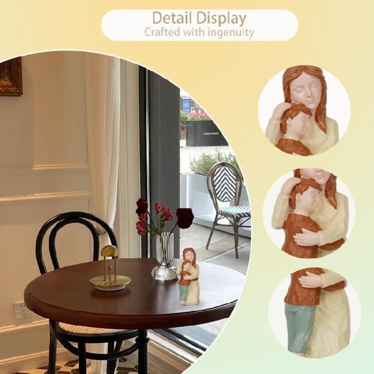 Familienfigur Statue Romantiker Liebespaar Skulptur Modellierte Handbemalte Figur Geschenk für Jubiläum Geburtstag