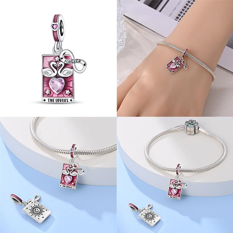 Genuine Copper Tarot Style Cards Sun Celestial Star Moon Charms Fit Authentic Bracelets Women'S Jewelry Making Birthday Gift