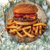 Vintage Metal Wall Sign Hamburger Fries Xin Food Decor for Home Kitchen Cafe Durable Rustic Art